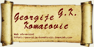 Georgije Komatović vizit kartica